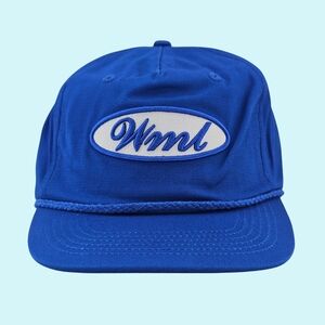 Wish Me Luck Hat Cap Blue Cursive Logo Baseball Cap Patch Rope Urban Outdoor